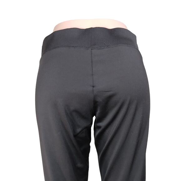 Joggers Cropped Pants Size Large Black with Yellow and Red Side Stripes - Picture 12 of 13